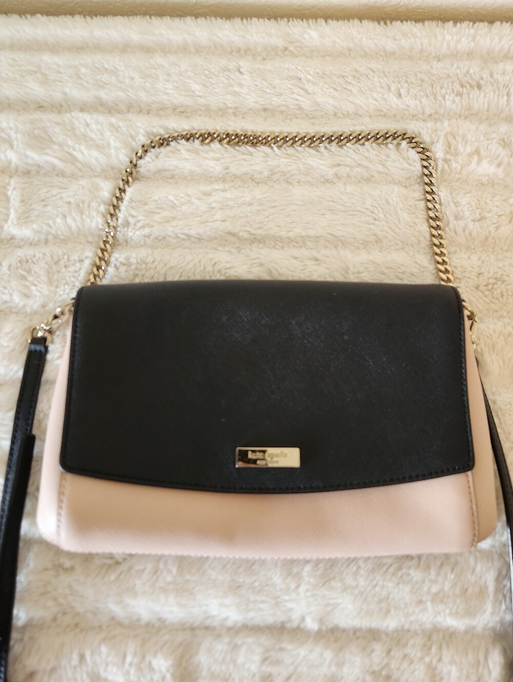 Kate Spade Laurel Way Greer Leather & Chain Crossbody Bag Pink/Black